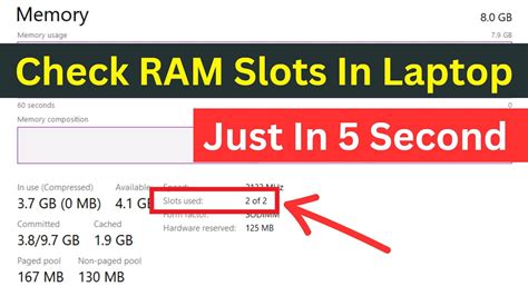 how to check unused ram slots in laptop